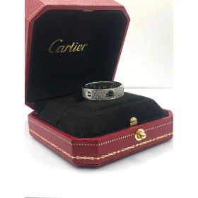 Каблучка з білого золота з діамантами у стилі Cartier